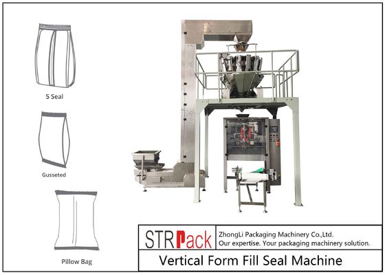 Máy đóng gói cân đa đầu thẳng đứng 100 - 5000g Phạm vi đo với cân kết hợp nhiều đầu